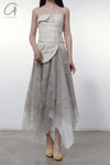 Marc Le Bihan lace embroidered skirt 2596 series plant dyeing France MLB-2596-ZZHUI PEARL GREY pearl gray lace embroidery